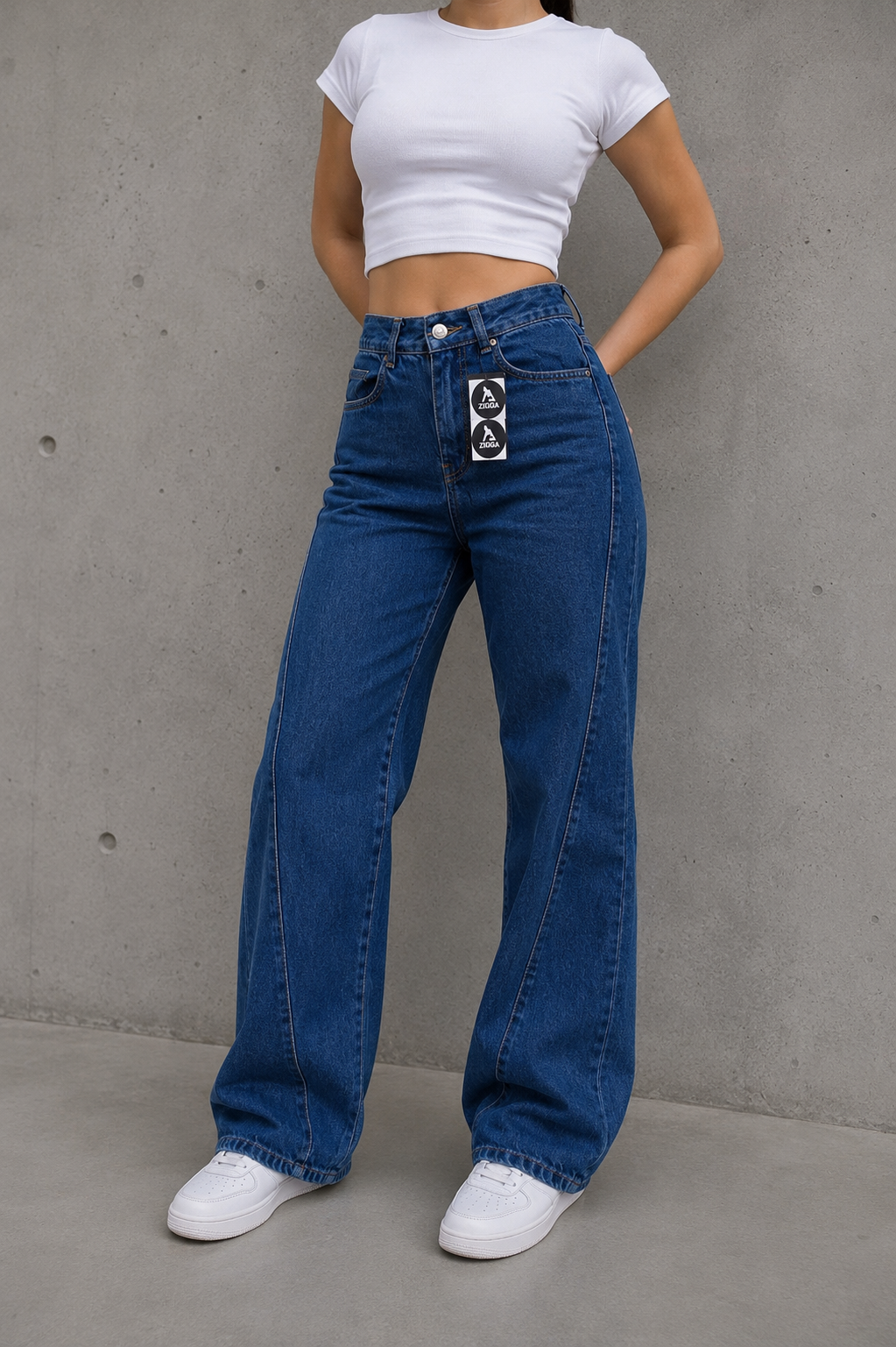 Wide leg. Tiro alto - Bubba ST Moda Unisex
