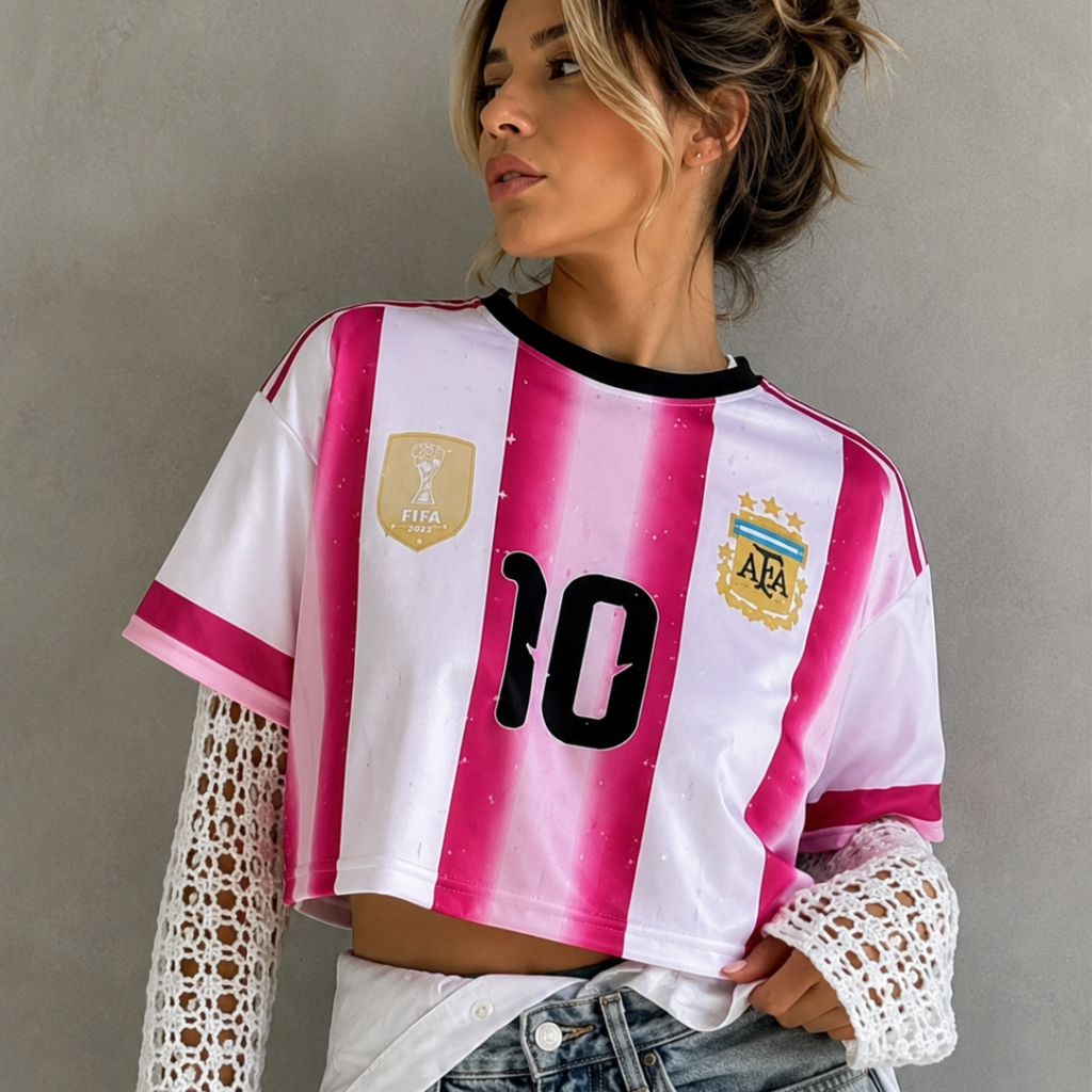 Remera Selección. Messi. Rosa
